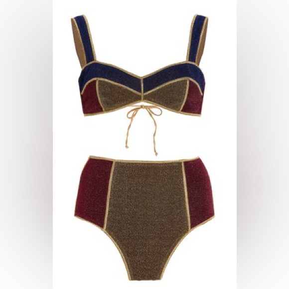 Oseree x Moda Operandi Exclusive lumiere metallic bikini - Picture 2 of 6